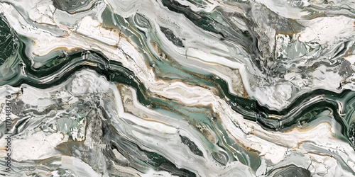 abstract green and white marble surface texture background