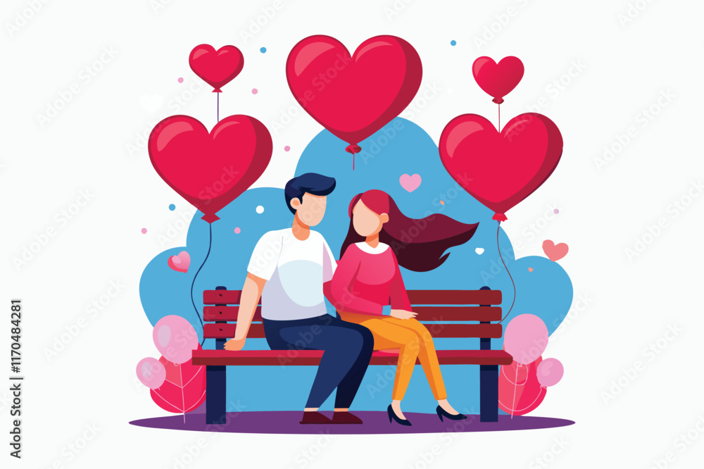 A couple sitting on a wooden bench. A couple sitting on a wooden bench.