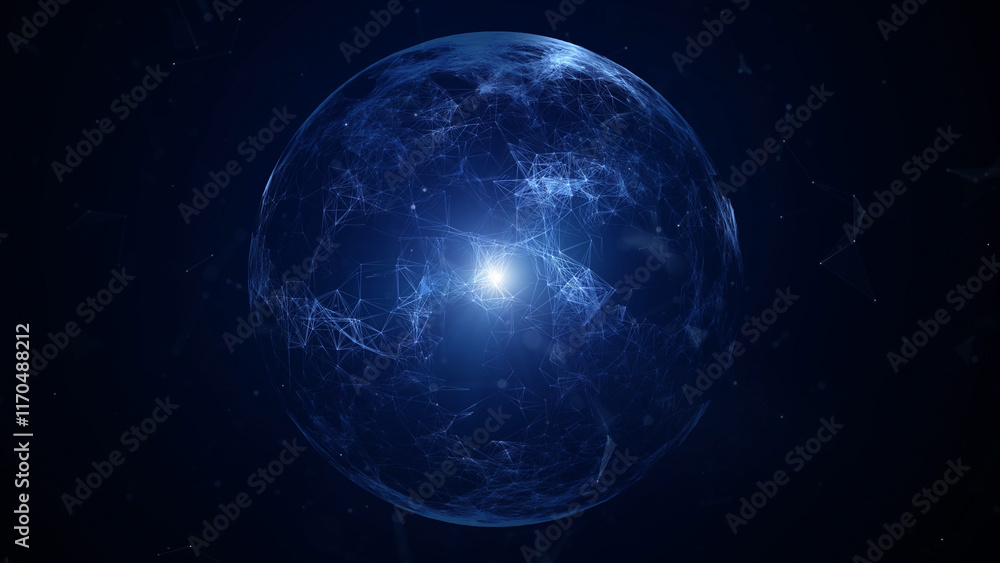 Obraz premium Augmented digital network with lights illustration.