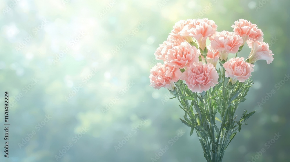 Beautiful Pink Carnations in Soft Light Displayed as a Thoughtful Gift for Any Occasion Beautiful Pink Carnations in Soft Light Displayed as a Thoughtful Gift for Any Occasion
