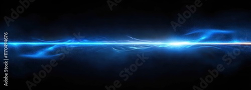 Vibrant Blue Light Beams Abstract Art with Glowing Streaks and Fast Motion on Dark Background
