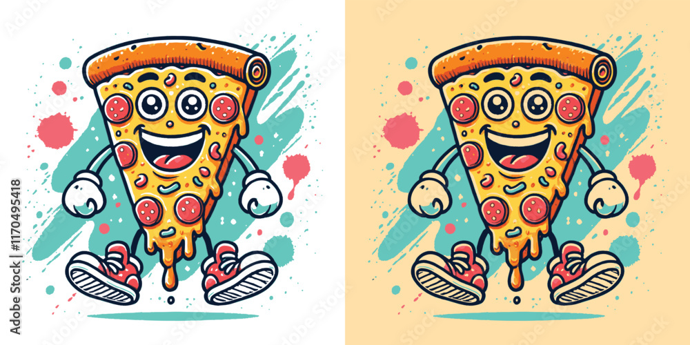 A collection of funny slightly expression cartoon slice of pizza , pizza vector illustration, t-shirt design, funny pizza t-shirt design, A collection of funny slightly expression cartoon slice of pizza , pizza vector illustration, t-shirt design, funny pizza t-shirt design,