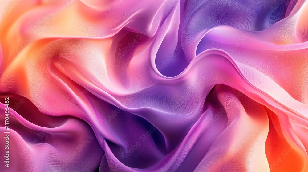 Fototapeta premium Abstract Pink Purple Gradient Fabric Waves