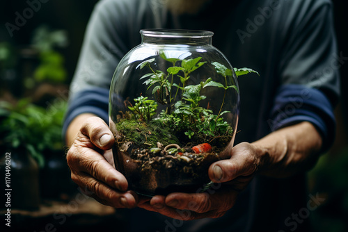 awe-inspiring notion of latent potential and metamorphosis encapsulated within a humble vessel of earth serving as a testament to indomitable force of natural world to flourish amidst confinement and  photo