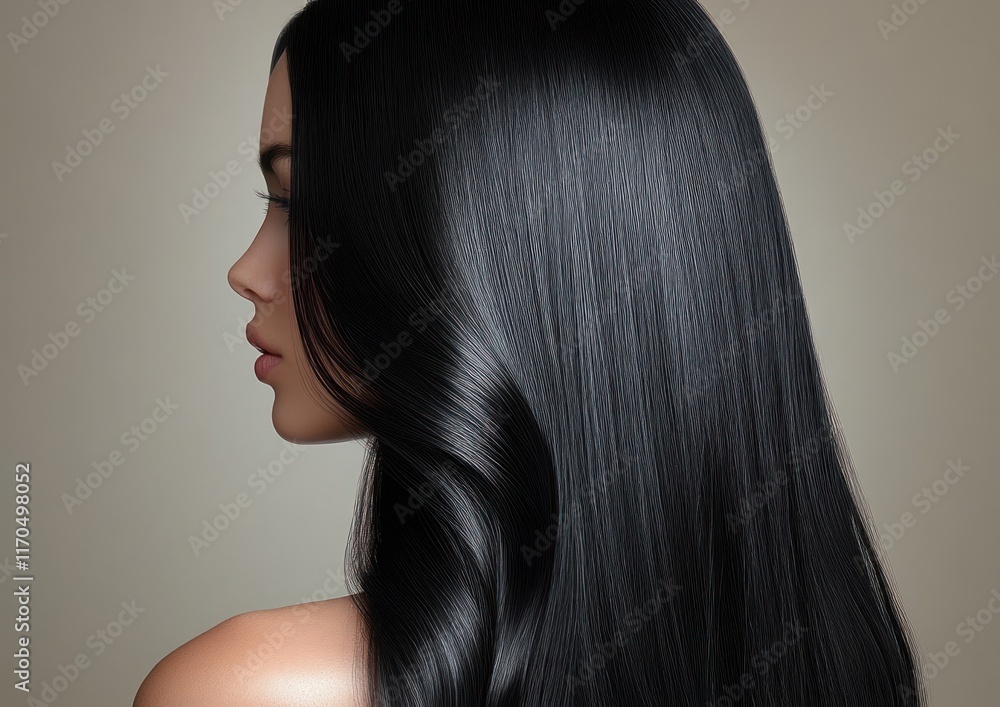 Beautiful Black Hair Woman Back View Beautiful Black Hair Woman Back View