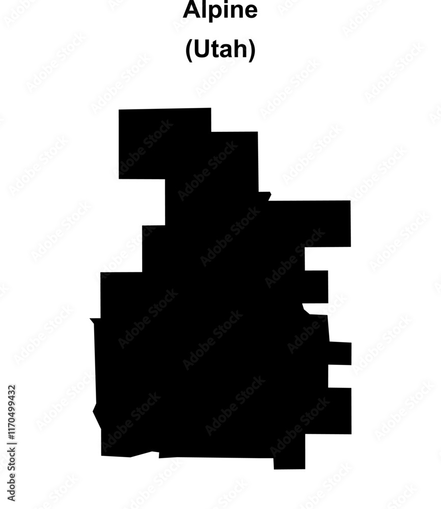 Alpine (Utah) blank outline map Alpine (Utah) blank outline map