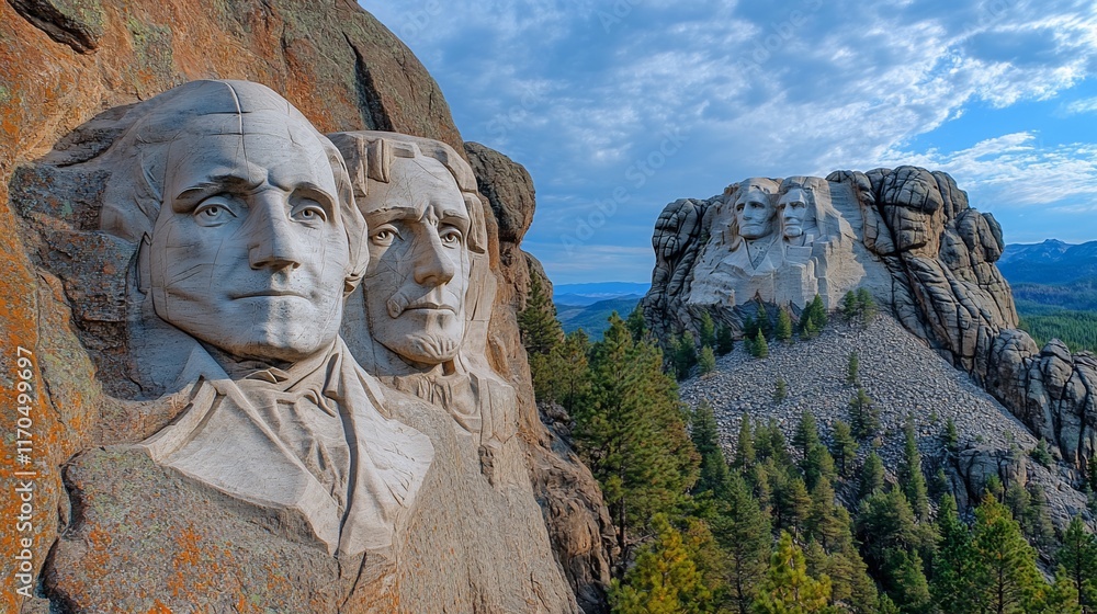 Obraz premium Mount Rushmore National Memorial Presidential Sculptures