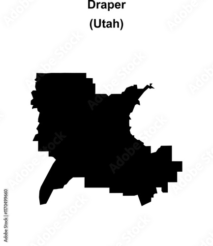 Draper (Utah) blank outline map