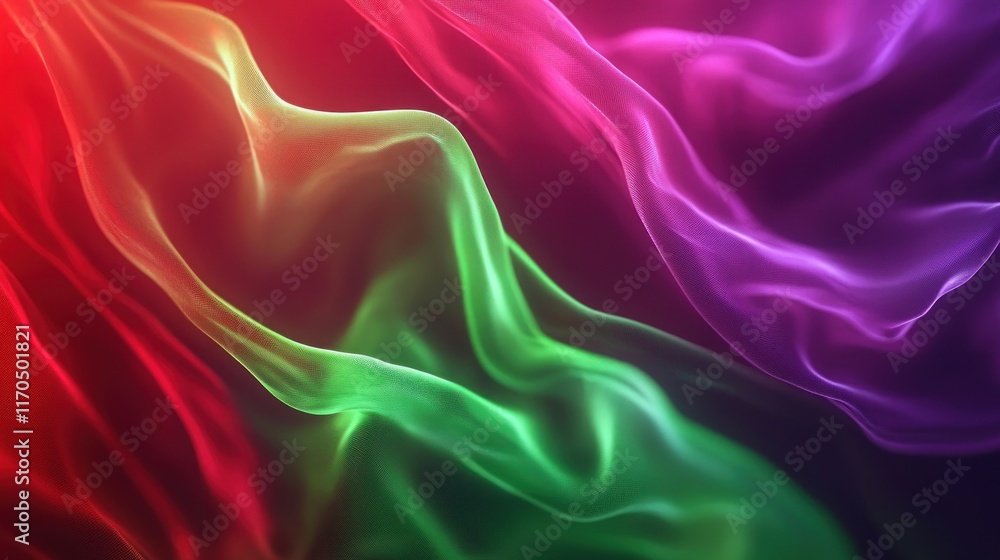 Obraz premium Abstract Colorful Waves of Flowing Fabric