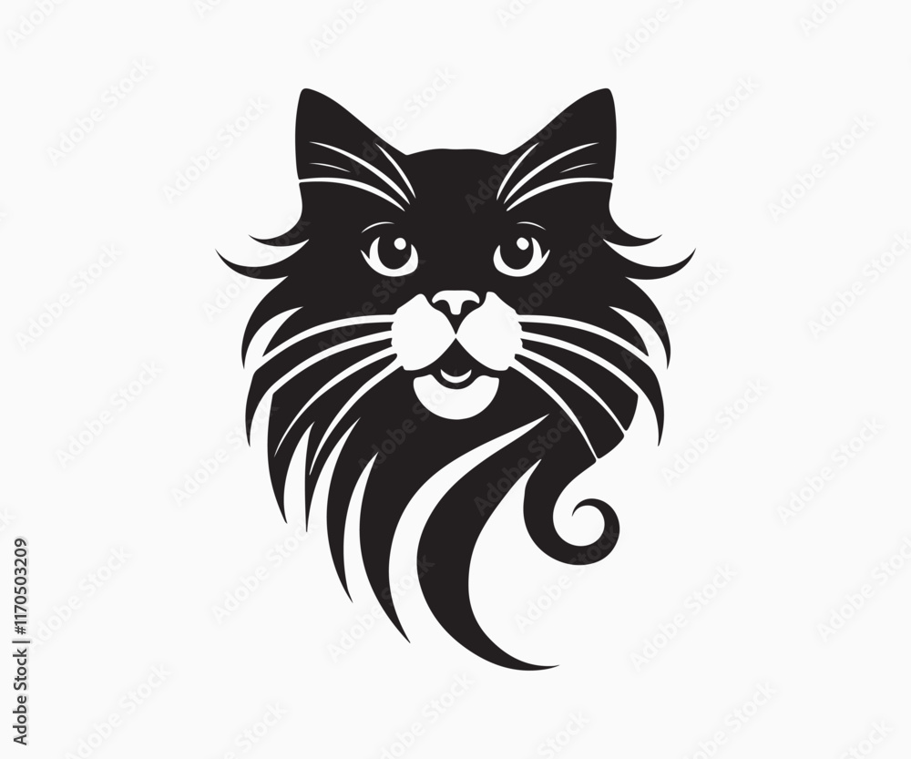 minimalist silhouette of a cat in black and white minimalist silhouette of a cat in black and white