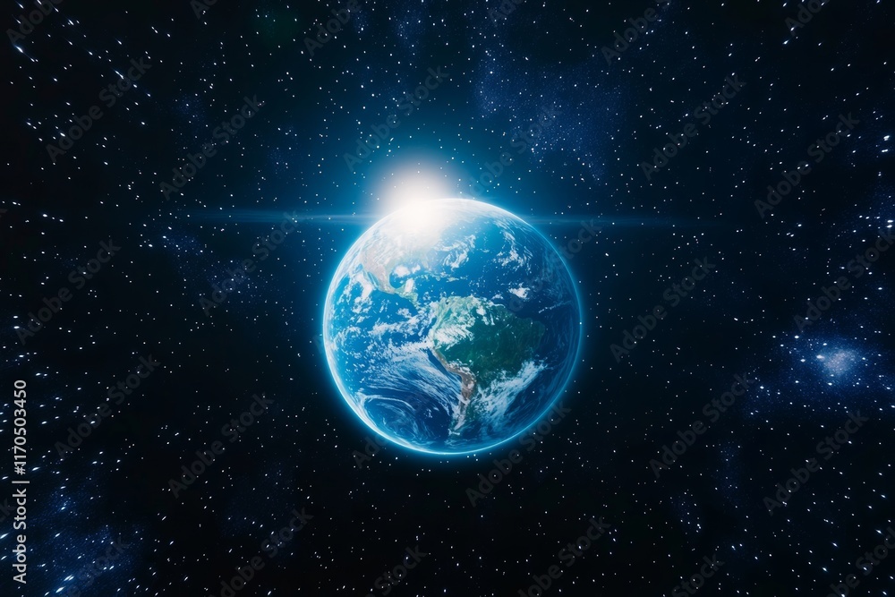 An astronaut floating in the vastness of space, with Earth glowing in the background. Generative AI An astronaut floating in the vastness of space, with Earth glowing in the background. Generative AI