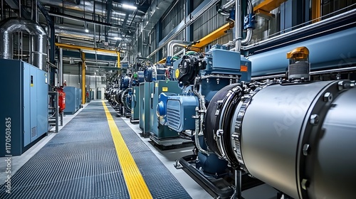 Wallpaper Mural Industrial Factory Interior with Heavy Machinery and Equipment Torontodigital.ca