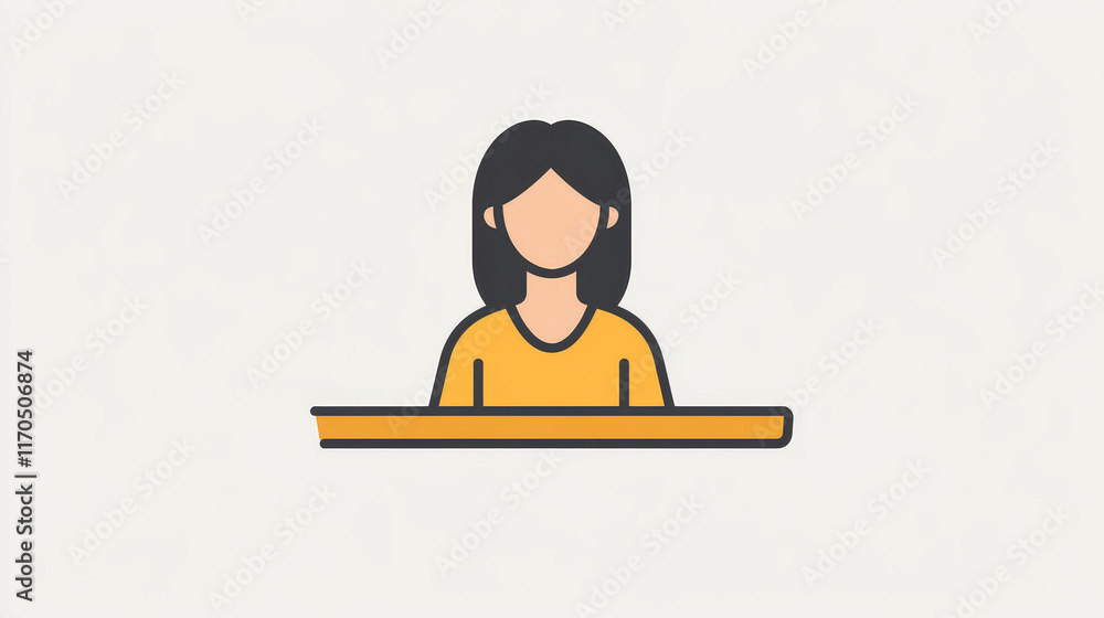 Reception desk icon, customer hotel service, thin line symbol. Vector receptionist at counter, cashier concierge doing check in or check-out Reception desk icon, customer hotel service, thin line symbol. Vector receptionist at counter, cashier concierge doing check in or check-out