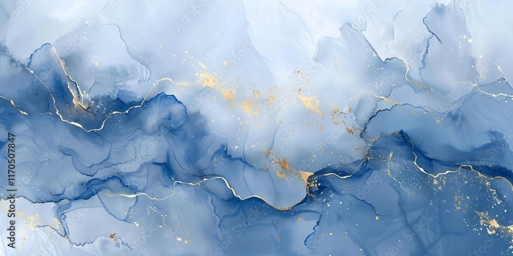 Naklejka premium Natural blue with gold accent texture of marble, glossy slab marble texture background of stone