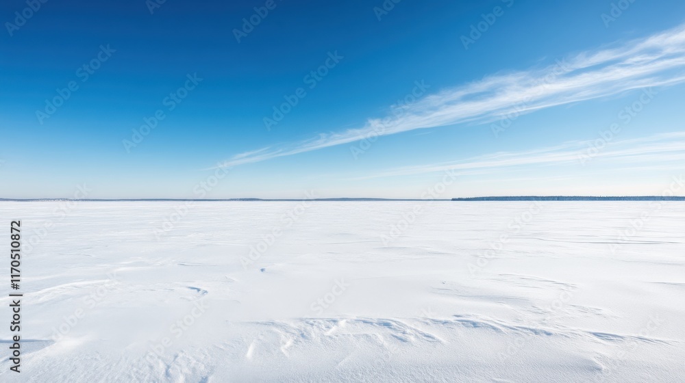 Frozen Lake Under a Clear Winter Sky