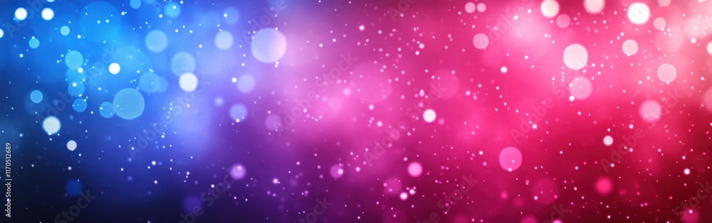 Obraz premium Vibrant magenta and electric blue background filled with shimmering particles creates a magical atmosphere for celebrations