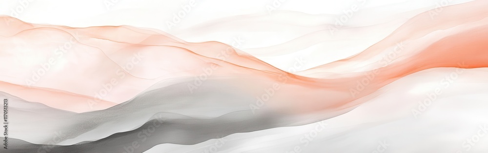 Obraz premium Soft peach and gray edges create a calming abstract landscape blending time and space in an ethereal composition