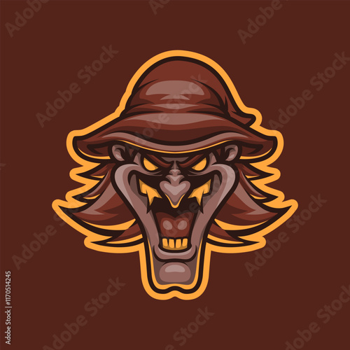 Smile Wizard Head Esport Mascot Vector Illustration is perfect for your brand business