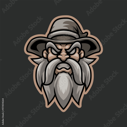 Wizard Head Esport Mascot Vector Illustration is perfect for your brand business