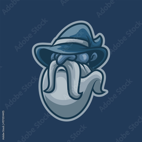 Mysterious Wizard Head Esport Mascot Vector Illustration is perfect for your brand business