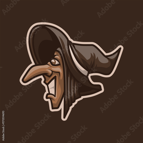 Old Wizard Head Esport Mascot Vector Illustration is perfect for your brand business