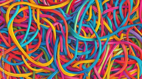Wallpaper Mural Abstract Colorful Intertwined Strings Design Torontodigital.ca