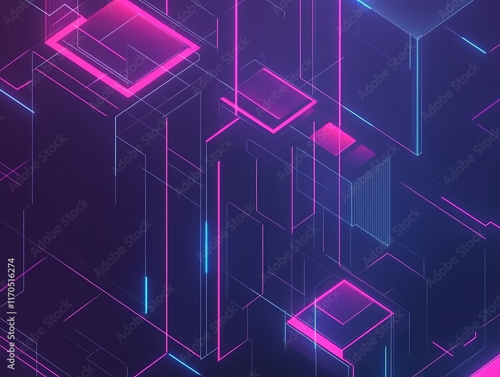 Abstract Neon Geometric Shapes Design Abstract Neon Geometric Shapes Design