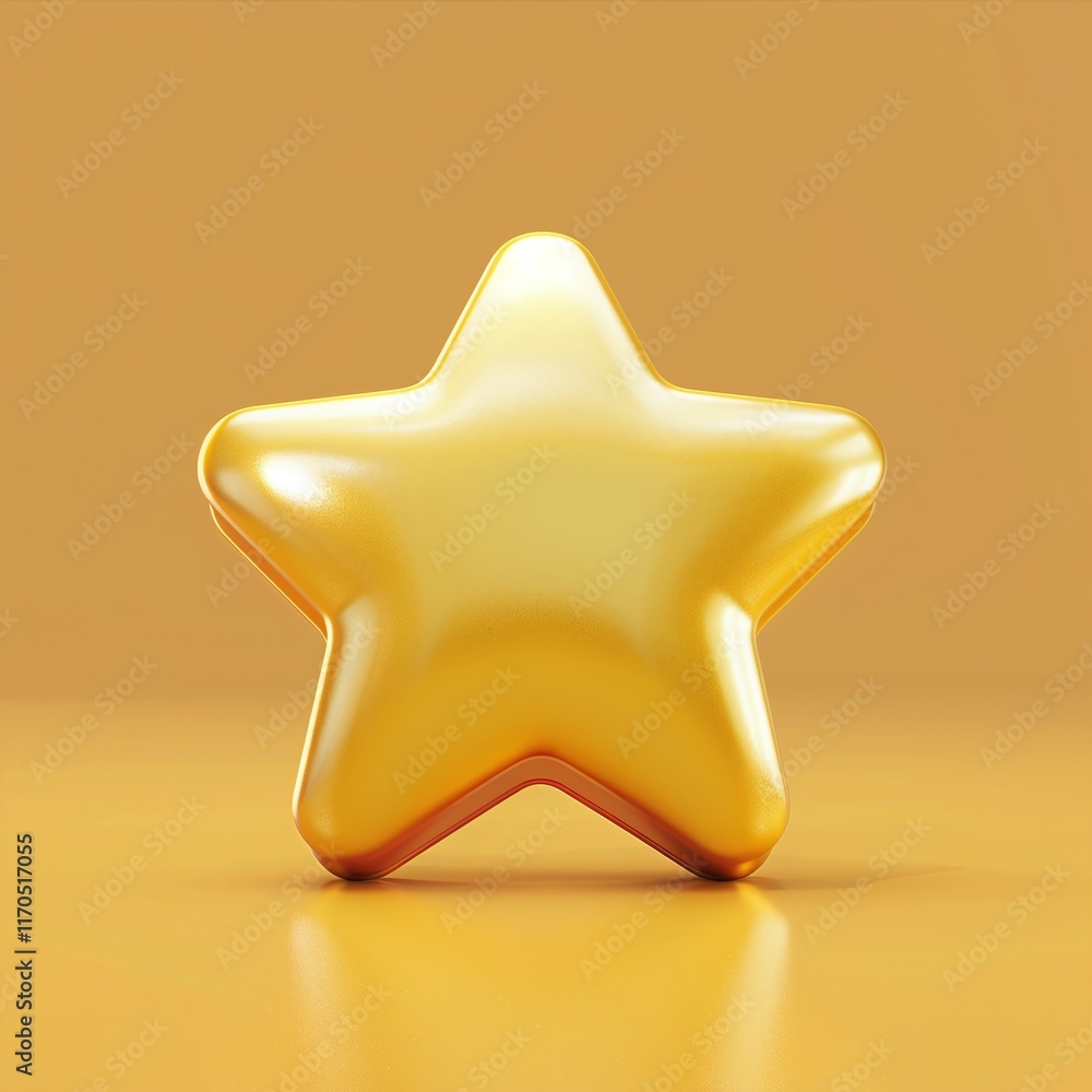 A shiny gold star trophy on a square base with a glossy finish, perfect for a prize or award. A shiny gold star trophy on a square base with a glossy finish, perfect for a prize or award.