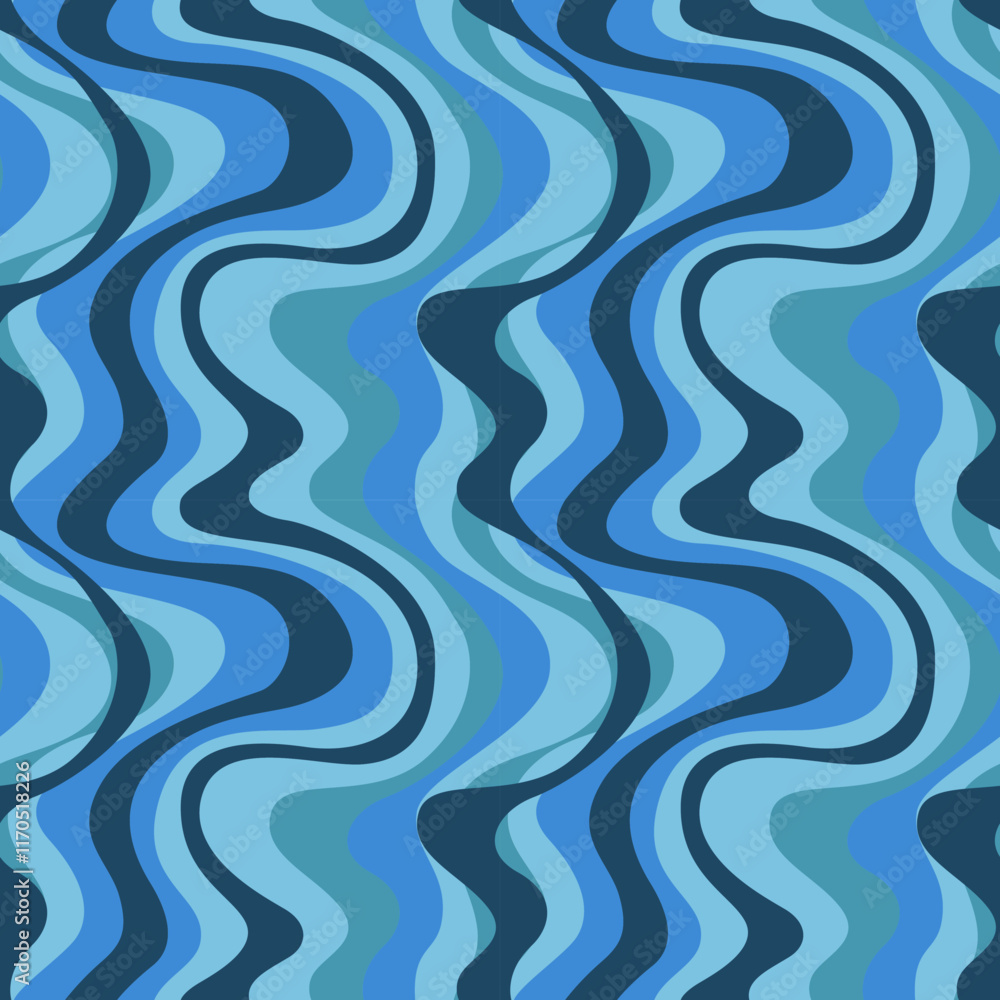 seamless pattern features wavy, flowing lines in various shades of blue, creating an abstract, fluid design reminiscent of ocean waves seamless pattern features wavy, flowing lines in various shades of blue, creating an abstract, fluid design reminiscent of ocean waves