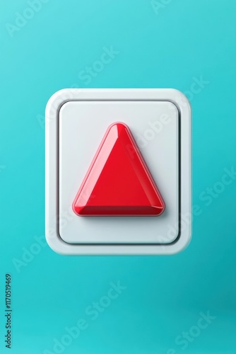 A large red triangular button on a bright blue background, symbolizing action or a command in a modern design. Free Download A large red triangular button on a bright blue background, symbolizing action or a command in a modern design. - GFXLoad