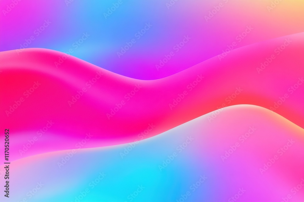 Obraz premium A vibrant abstract background featuring smooth waves in bright pink, blue, and purple hues, perfect for design projects.