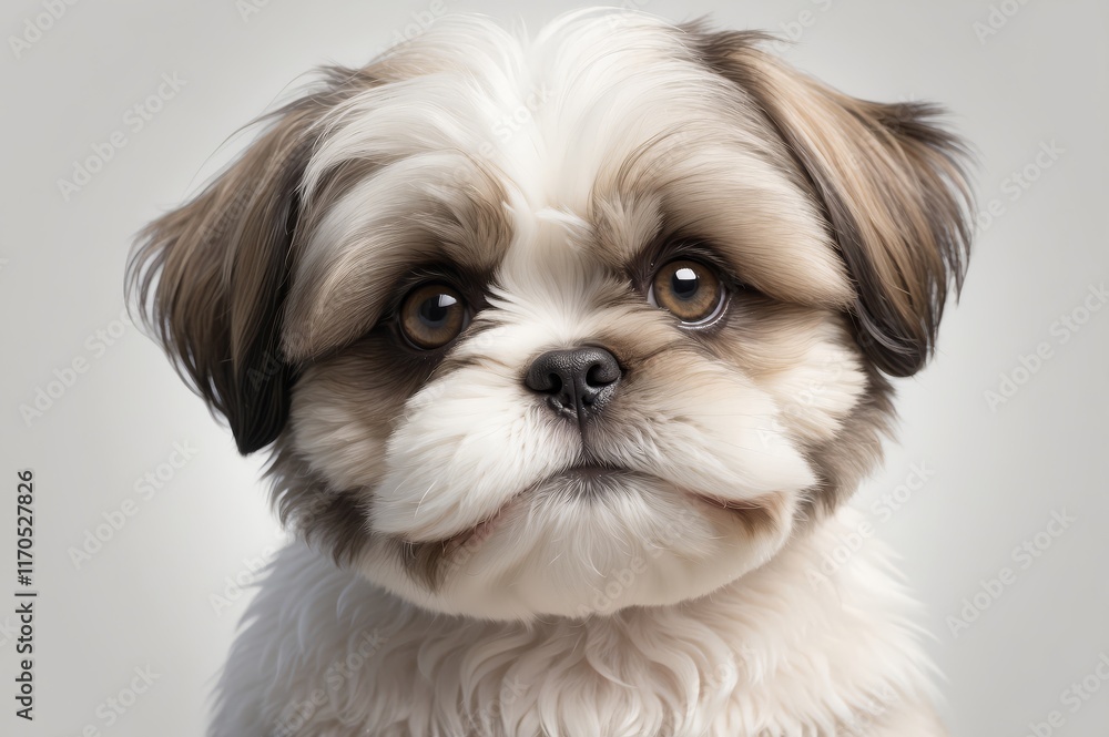 Adorable Shih Tzu puppy portrait, looking directly at the camera with big, expressive eyes and fluffy fur. Adorable Shih Tzu puppy portrait, looking directly at the camera with big, expressive eyes and fluffy fur.