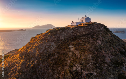Obraz na płótnie Panagia Thalassitra church view in the Plaka castle, Milos island, Greece w salonie