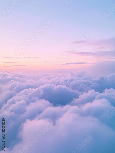 Pastel Purple sunset sky and clouds in natural light