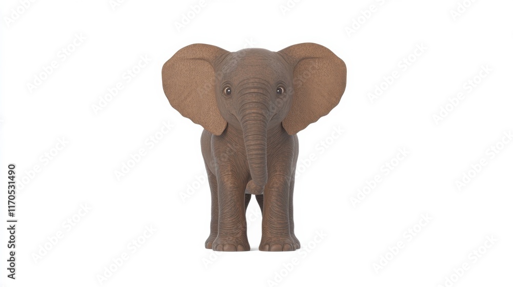 Fototapeta premium Adorable Baby Elephant 3D Render