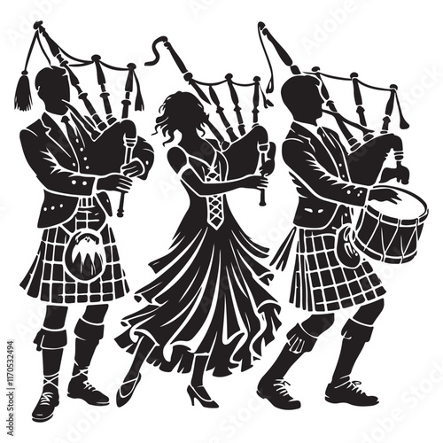 Ceiled Silhouette Vector Illustration, Solid White Background.
