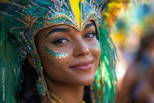 Celebrating Brazilian culture with vibrant colors at Rio Carnival photo