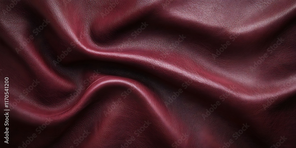 Fototapeta premium Close-Up of Luxurious Red Leather Texture with Natural Grain and Folds