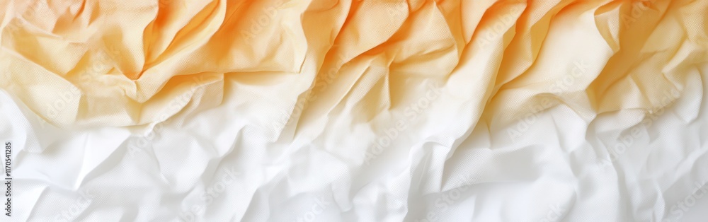 Obraz premium Crinkled textured composition with warm tones on a clean white background capturing subtle detail and variation in light