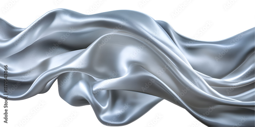 Obraz premium White silk fabric on white background