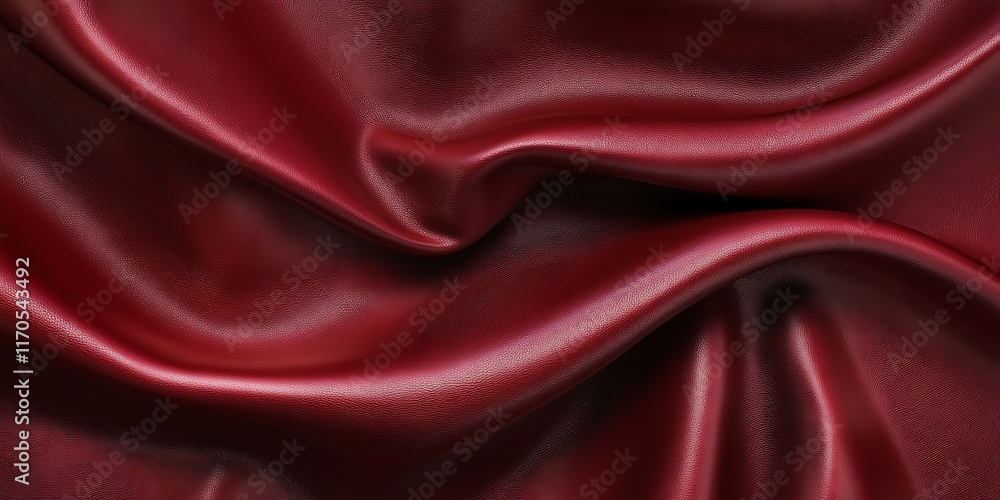 Fototapeta premium Close-Up of Luxurious Red Leather Texture with Natural Grain and Folds