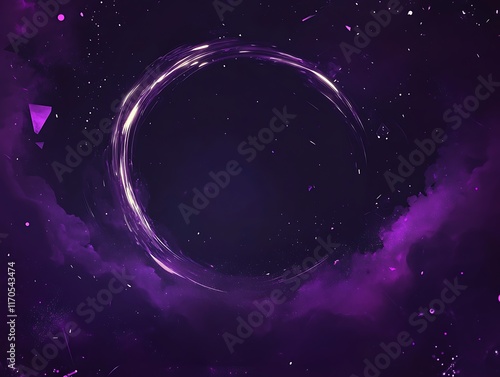 Wallpaper Mural Luminous Ring in a Purple Cosmic Nebula Torontodigital.ca