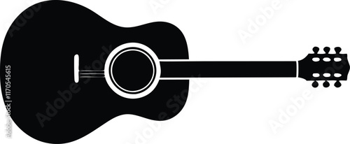 Guitar silhouette, Acoustic guitar vector, heavy rock electric guitar