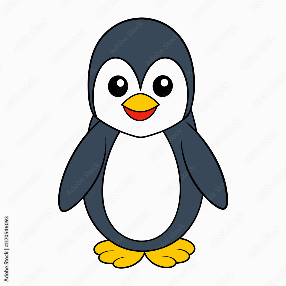 Obraz premium Cute Penguin on White Background