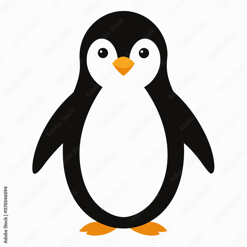 Obraz premium Cute Penguin on White Background
