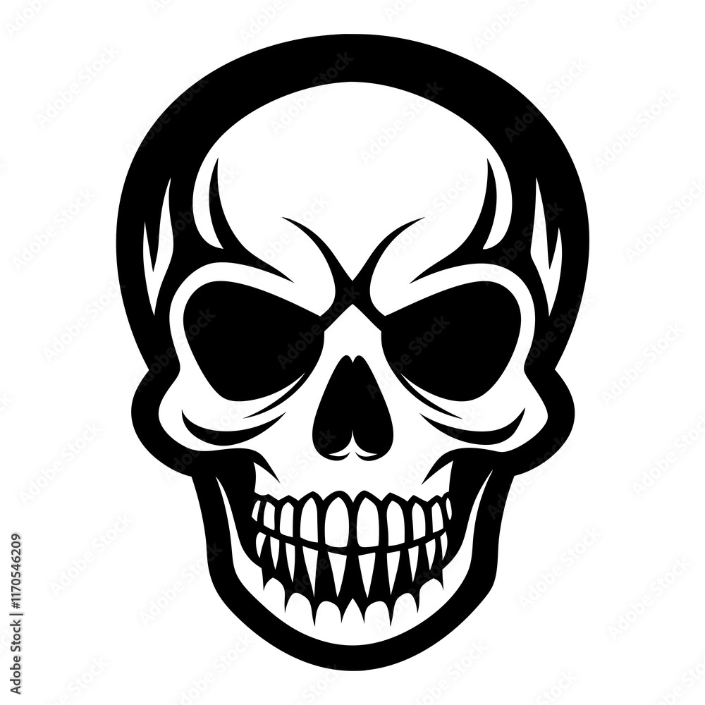 Fototapeta premium Symmetric Black Skull Design for Print