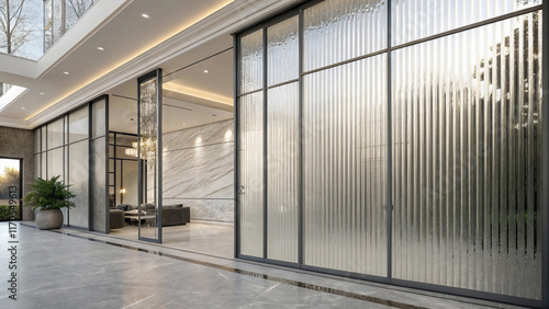 Wallpaper Mural Abstract Background with Reeded Glass Effect.Abstract 3D Background with a Reeded Glass Effect and Soft Blurred Textures for a Modern Aesthetic Torontodigital.ca