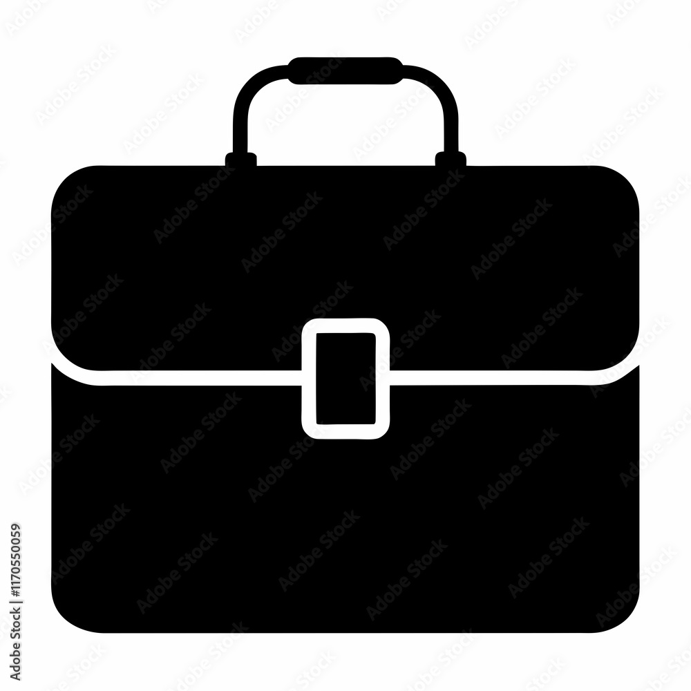 Black Briefcase Silhouette Vector Illustration Black Briefcase Silhouette Vector Illustration