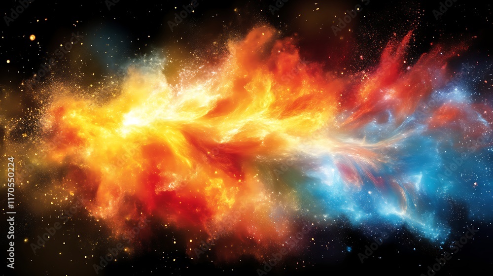 Cosmic Nebula Fire And Ice Celestial Dance