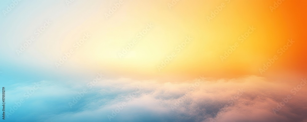 Obraz premium Serene Gradient Background Smooth Transition Light Blue Bright Yellow Minimalistic Art Design